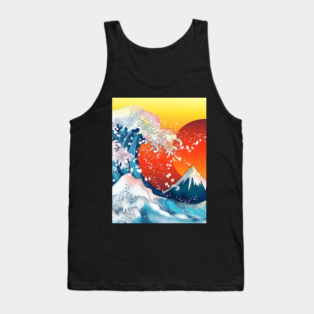 Wave off Kanagawa at sunset Tank Top by cuisinecat